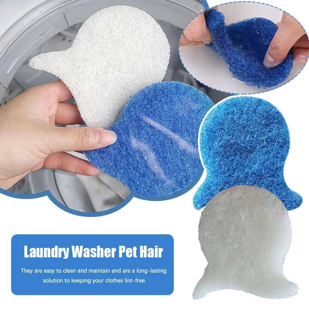 Fish Shape Washing Machine Sticky Lint Pad Laundry Washer Pet Hair Remover Clothes Cleaning Tool Removes Hairs Cat Dogs Lint Fib