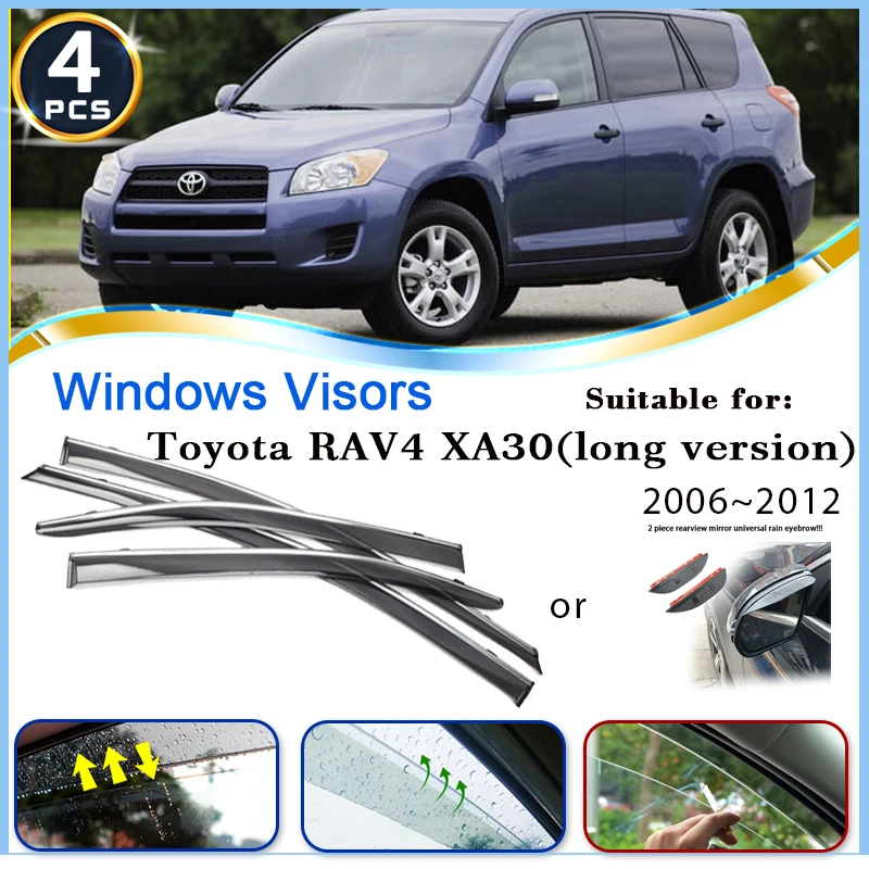 

Window Visors for Toyota RAV4 Vanguard XA30 RAV 4 LWB 2006~2012 Rain Guard Deflector Windshields Eyebrow Awnings Car Accessories