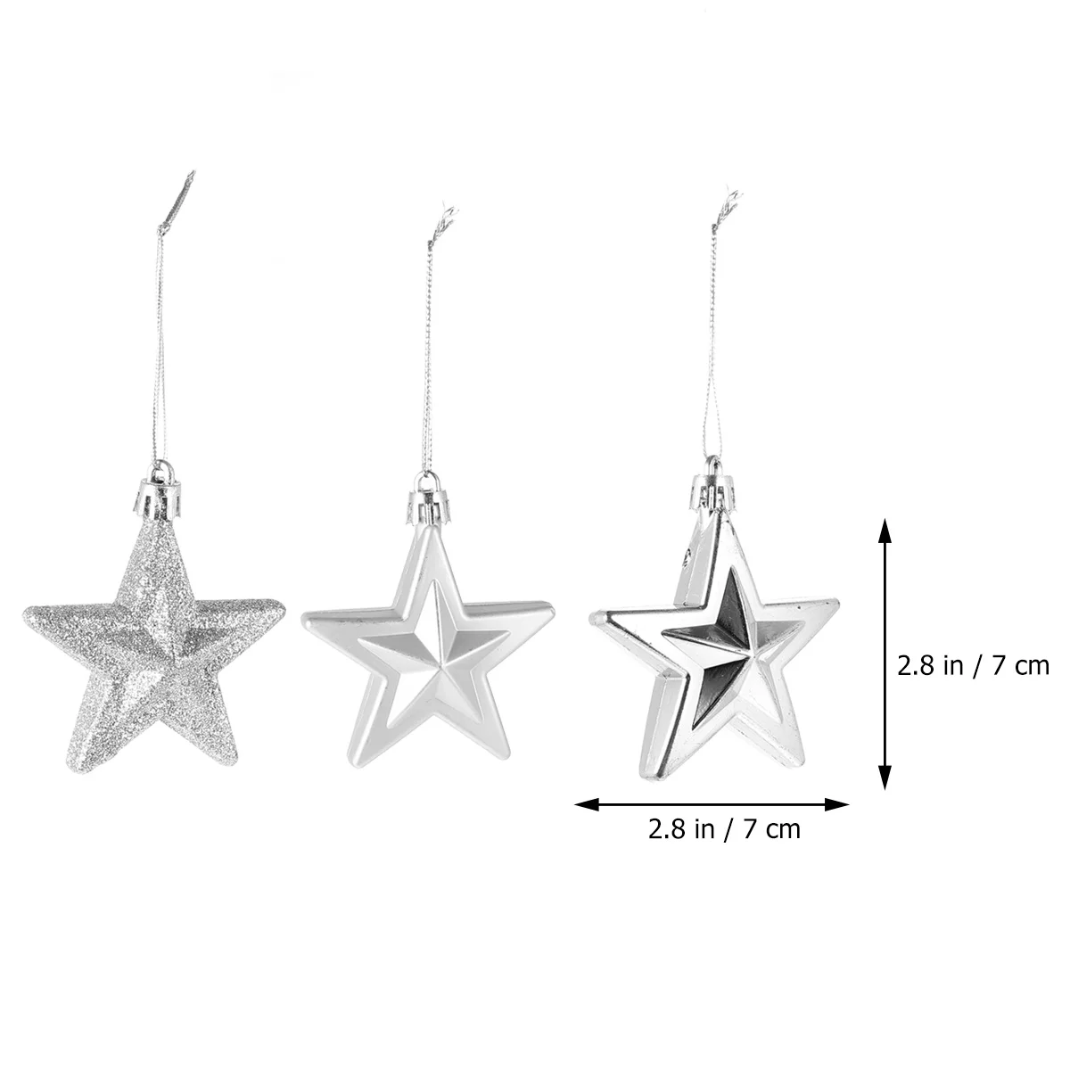 

18Pcs Star Decor Christmas Plastic Hanging Ornament for Tree Home Office Hotel School Store Holiday Party Indoor Outdoor