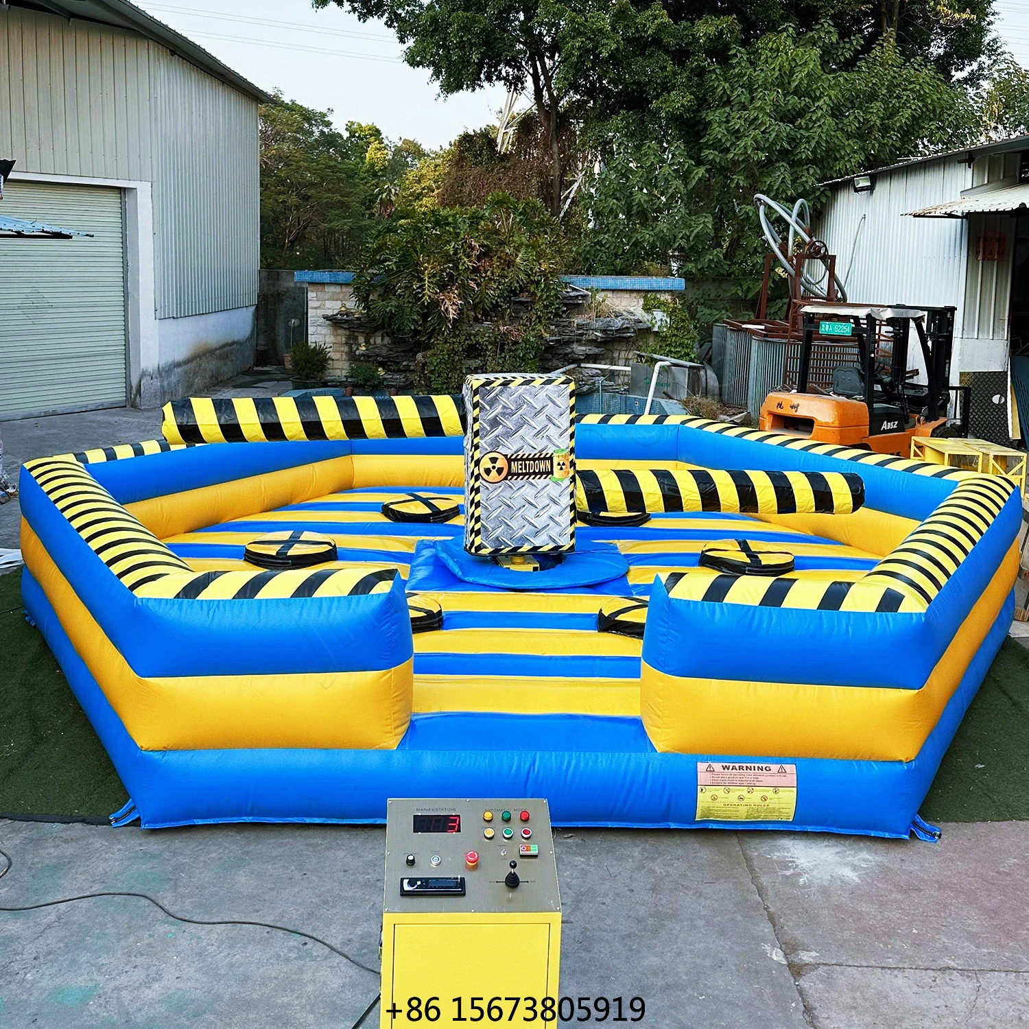 Inflatable Obstacle Course Meltdown Game Rotating Obstacle Machine with PVC Material and Easy Setup for Commercial Use