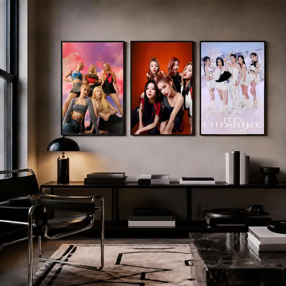 Popular Kpop Girl Group I-ITZY Poster Wall Art Print Sticker for Bedroom Living Room Dorm Office Modern Home Decor - view 3