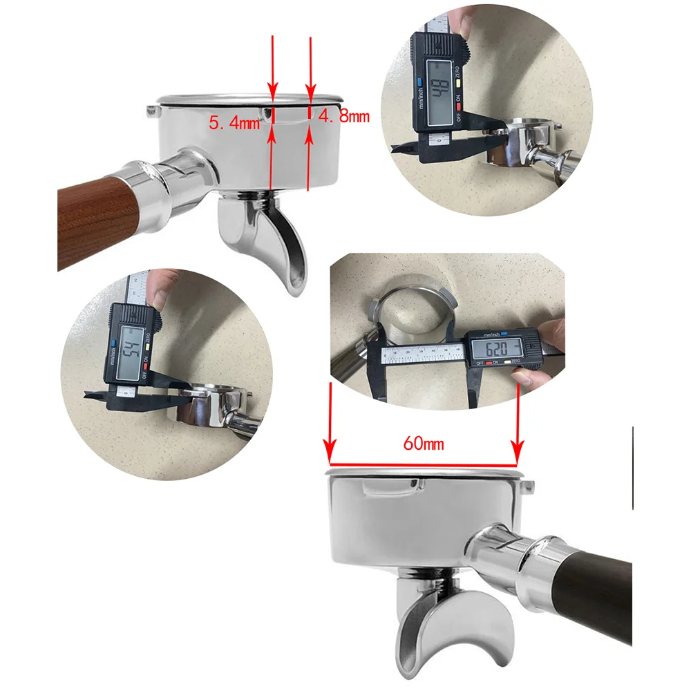 58MM 3 nauszne Portafilter z pojedynczymi/podwójnymi ustami do Barsetto/lehhehe/Oster/Breville mini uchwyt do Espresso ze stali nierdzewnej Max