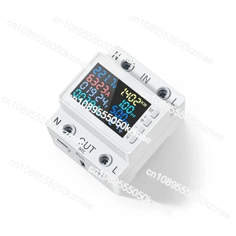 ac-80-300v-デジタル-din-レールメーター-63a-電圧電流電力エネルギー-モニター、過負荷保護機能、lcd-ディスプレイ付き