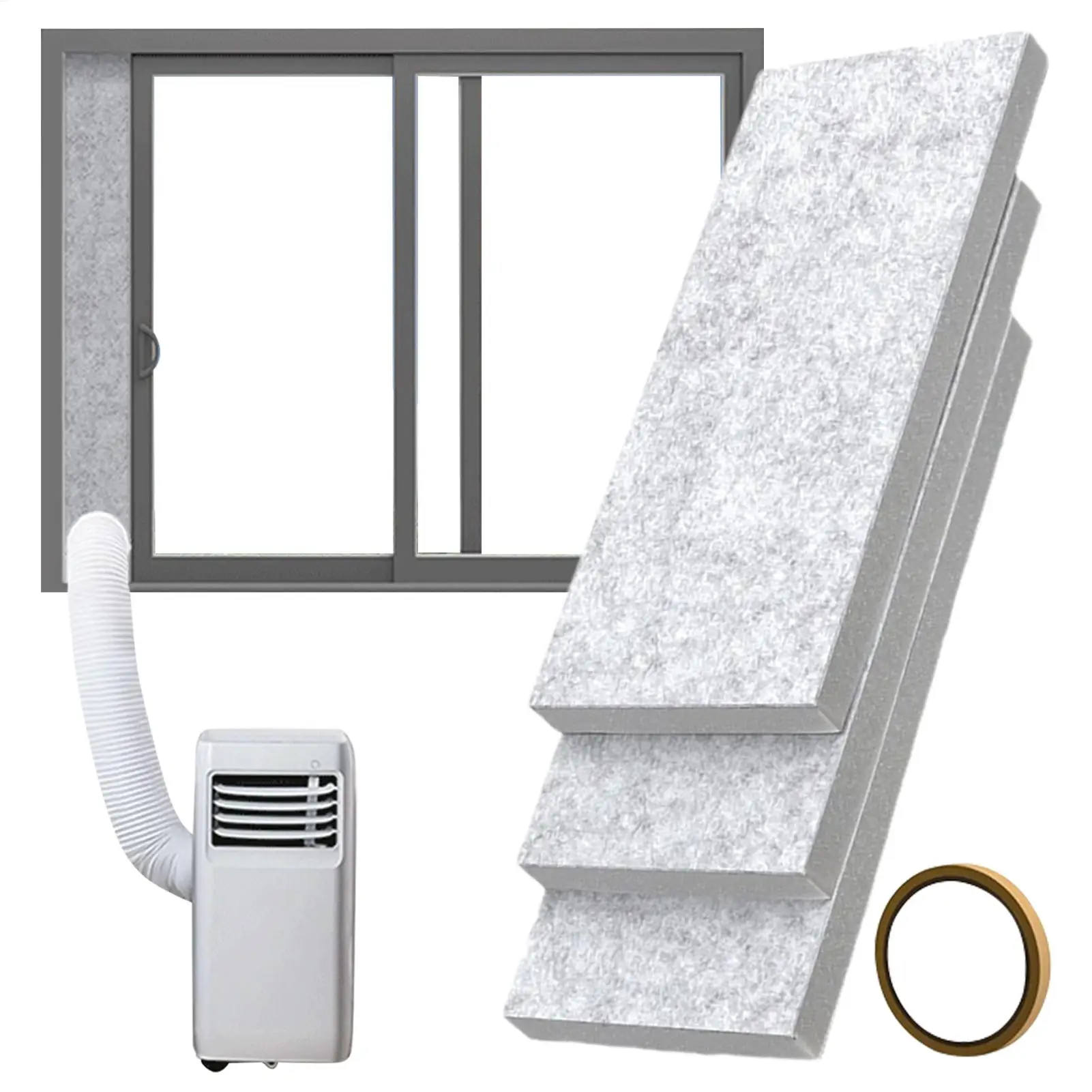 Portable Air Conditioner Window Kit Air Conditioner Insulating Panel Insulated Panels for Horizontal or Vertical Installation