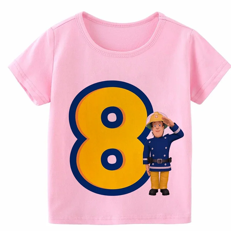 

Children Fireman Sam Birthday TShirt Kids Fashion Clothing Girls Tops Boys Tshirt Girls Boys Sam Fireman Birthday Party Tshirt