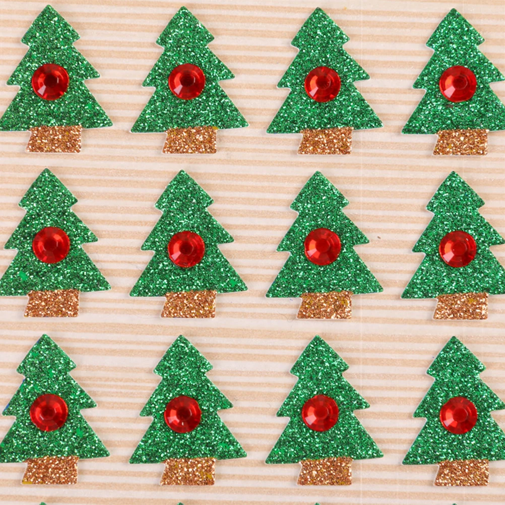 

10 Sheets/pack DIY Stickers Glitter Christmas Tree Festive Decoration