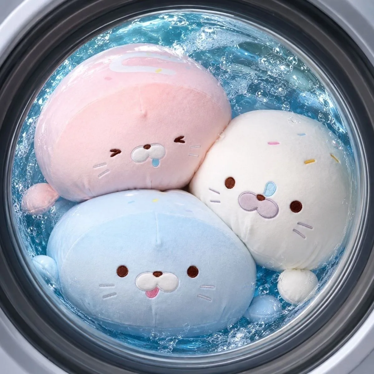 Cute Round Seal Plush Pillow Set Soft Chubby Sea Lion Stuffed Cushion, Lovely Throw Pillow, Sofa Bed Home Decor Gift for Girls