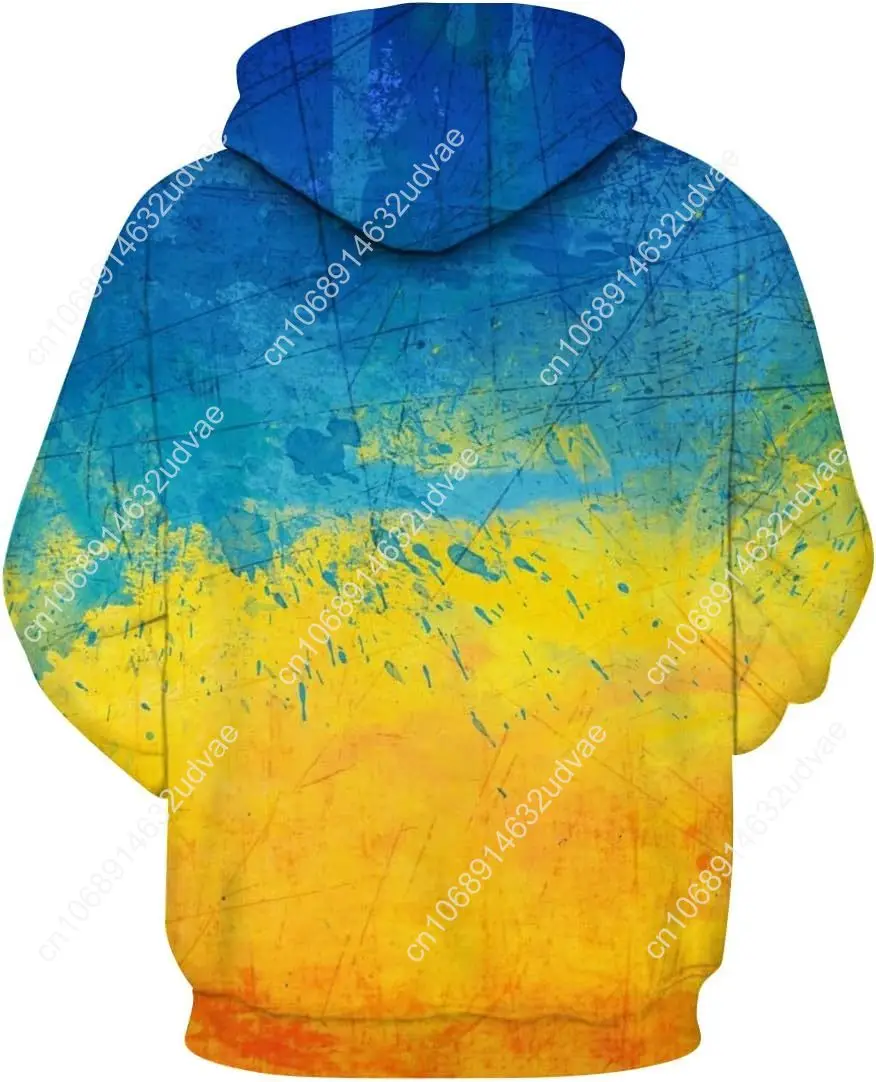 Lurhonp Unisex Ukraine Hoodie Ukrainian Flag 3D Print Pullover Sweatshirt