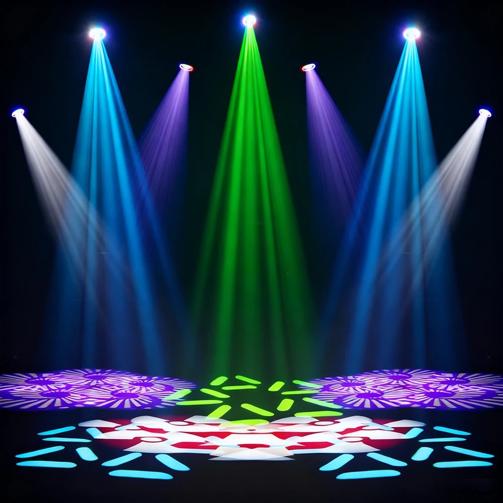 300 واط LED شعاع تتحرك إضاءة أمامية 14Gobo 13 اللون 8 + 16 المنشور المرحلة تأثير ضوء الطيران للحزب DJ بار الزفاف