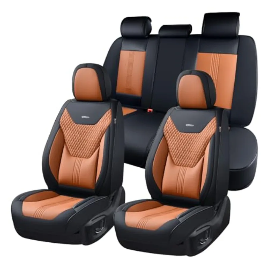 

Чехлы для автомобильных сидений, полный комплект: чехлы для передних сидений с поясничной поддержкой и чехол для заднего сиденья, водонепроницаемые кожаные автомобильные чехлы, универсальные.
