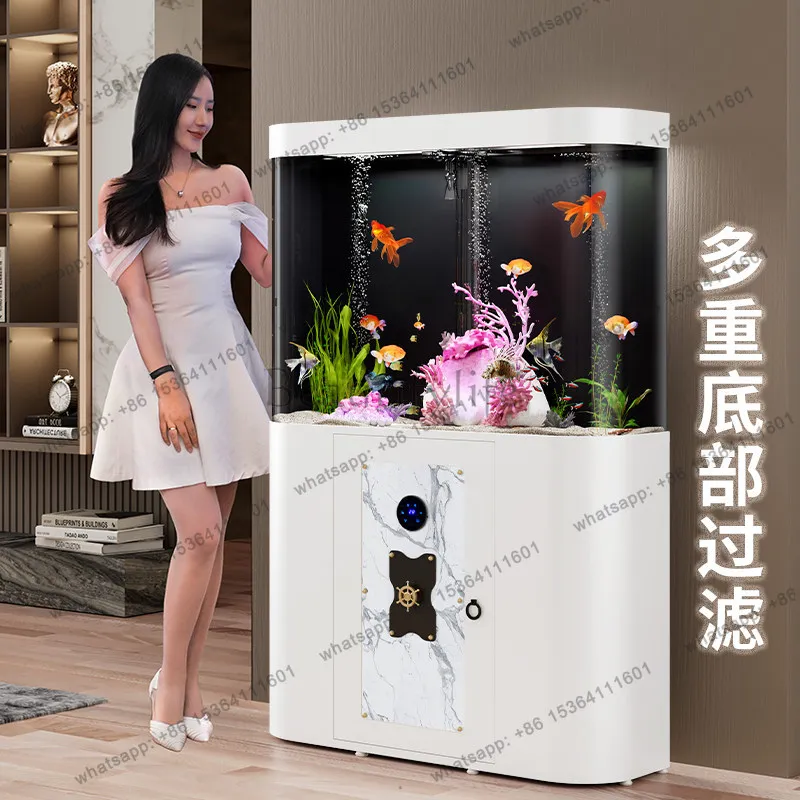 Household floor-to-ceiling acrylic medium-sized explosion-proof aquarium water-free bottom circulation filtration