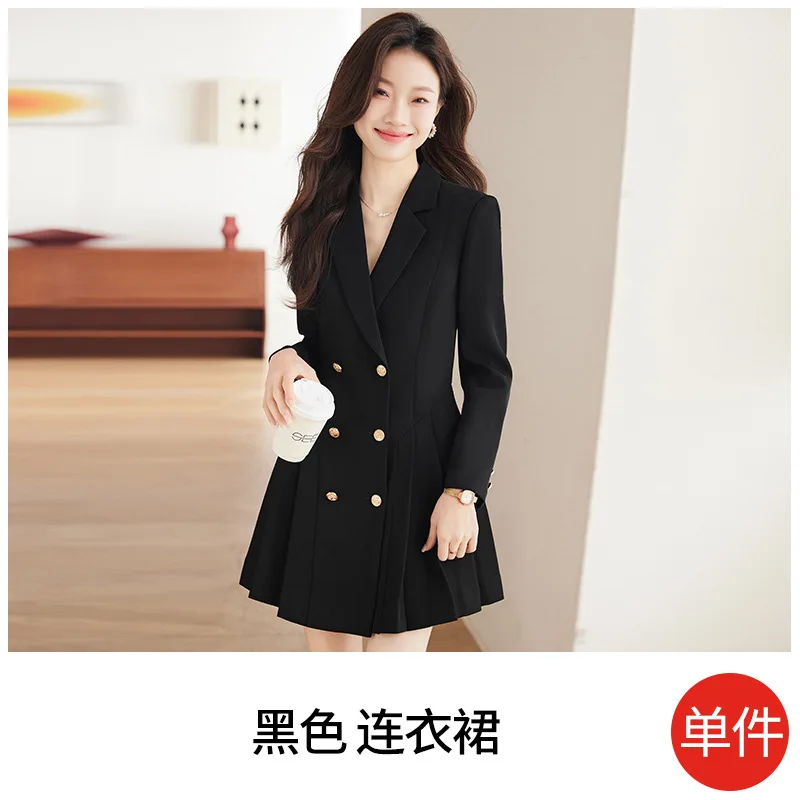 2025New Style Suit Collar Dress Long Sleeve Slim Fit Elegant Professional Dress Workwear Fashion Women's Formal Wear