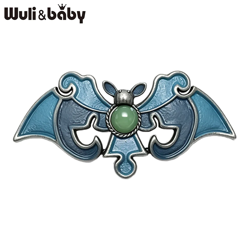 Wuli&baby Vintage Bat Brooches For Women Unisex 2-color Enamel National Style Lucky Bat Animal Party Office Brooch Pin Gifts