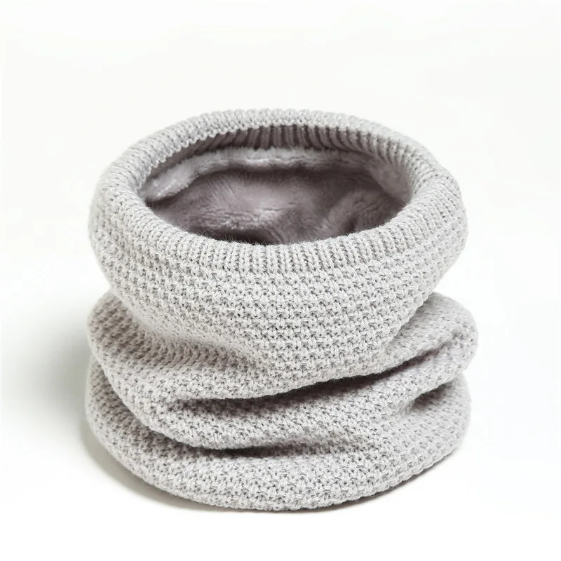 2024 Solid Thick Warm Ring Scarf Fashion Winter Women Men Neckerchief Outdoor Full Mask Scarves with Plush Snood Unisex Muffler