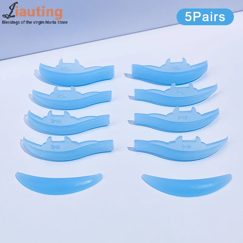 5 paires de tiges de permanente de cils réutilisables en Silicone, dessin animé monstre, coussinet de levage de cils, outils de maquillage 3D, accessoires