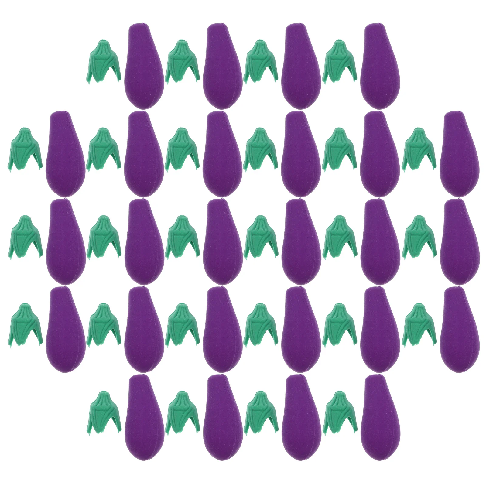 

50pcs 3D Eggplant Cute Pencil Mini For Student Supplies Preschool Erasers Cartoon Food Erasers