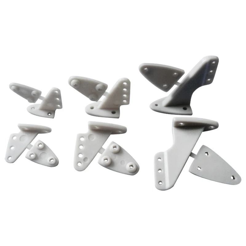 10 pezzi di aerei elettrici modello in schiuma accessori perno in nylon corno/corno con cerniera senza viti 3 fori/4 fori parti di aeroplani RC