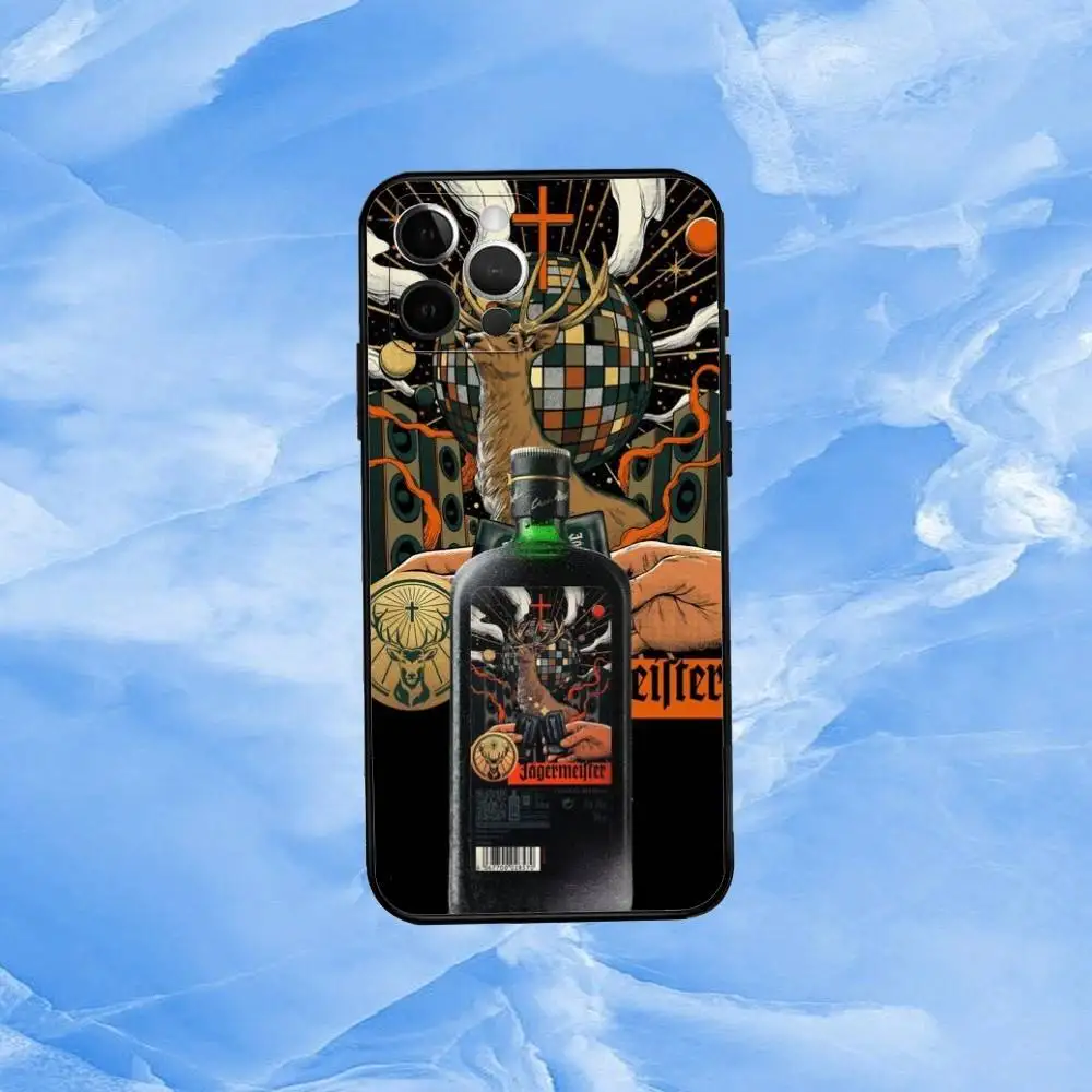 Custodia per telefono H-Hot J-JaegermeisterS per iPhone 17,16,15,14,13,12,11 Plus,Pro Max,XS, cover nera in morbido silicone