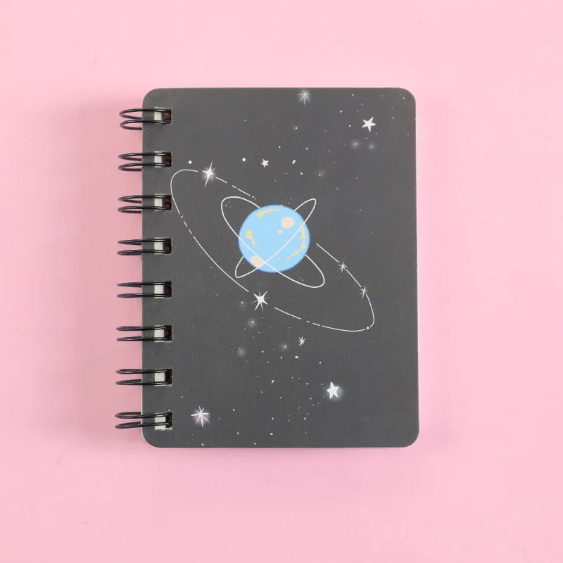 A7 Mini Notebook Planet Flip Coil Book Notes School Supplies Office Stationery Student Portable Pocket Note Books Memo Pad 1pc