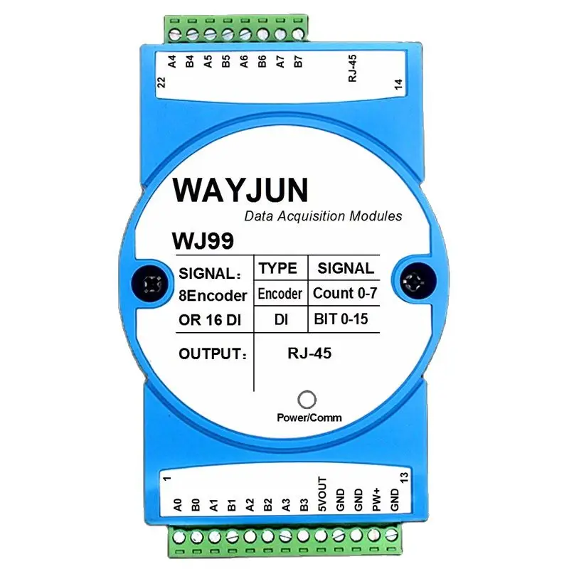 8-channel grating ruler magnetic grating ruler encoder 16-channel DI pulse signal to ModbusTCP high-speed counter WJ99