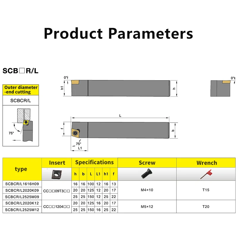 Cnc旋盤バー用外部旋削工具,scbcr1212 scbcr1616 scbcr2020 scbcr2525 scbcl1616