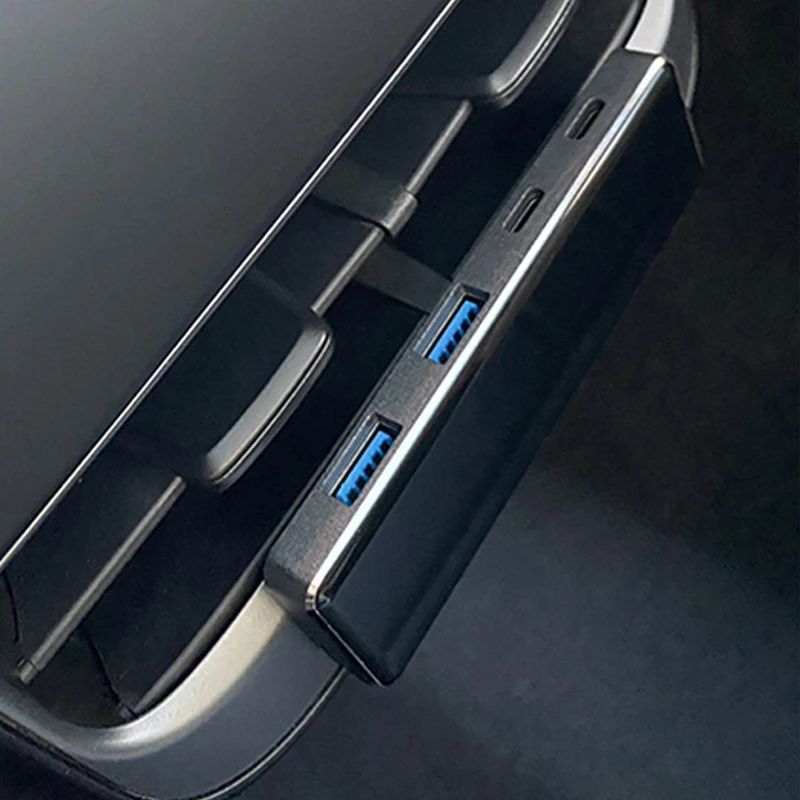 Prolunga USB posteriore per auto per Tesla Model 3 Y X 2022 2021 Hub Splitter USB controllo centrale di conversione 5 porte accessori interni per