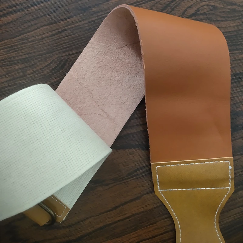 Pro Tukang Cukur Portabel Lapisan Ganda Kulit Asli Mencukur Strop Lurus Pisau Cukur Rautan Tali Sabuk Alat Tali Cukur Diperlukan