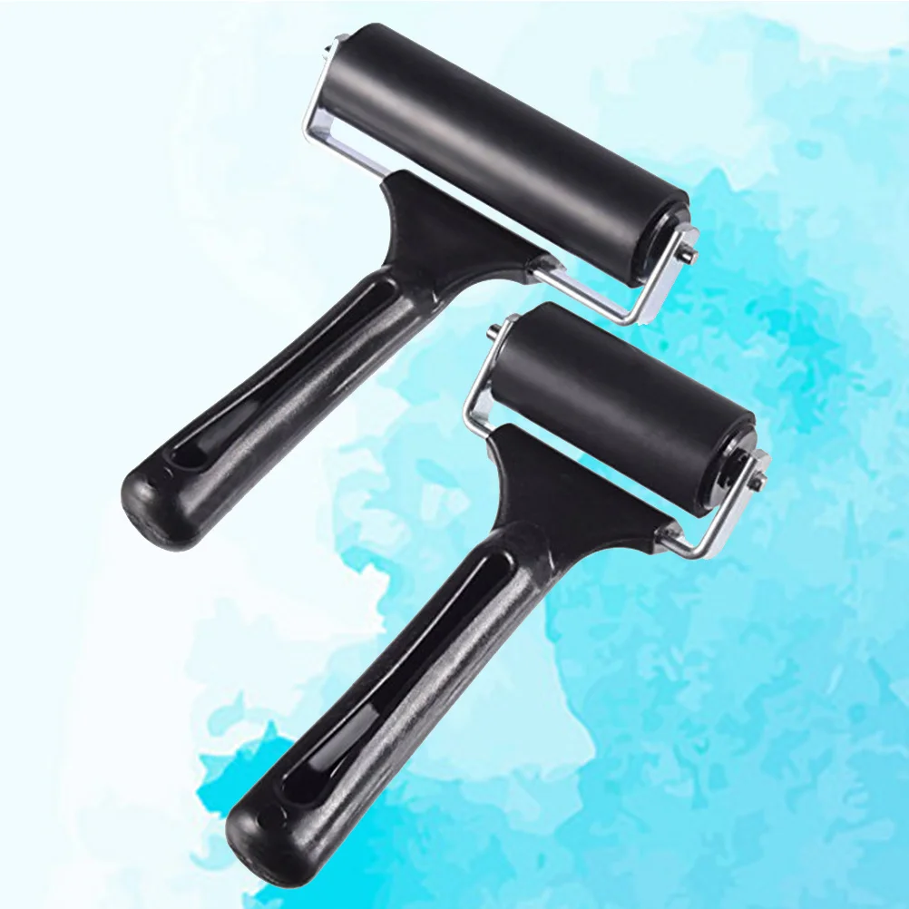 2 قطعة بكرات مطاطية برايرز إطار معدني شديد التحمل سهل الاستخدام لختم الحبر الطباعة توزيع الغراء أدوات الشريط المضادة للانزلاق