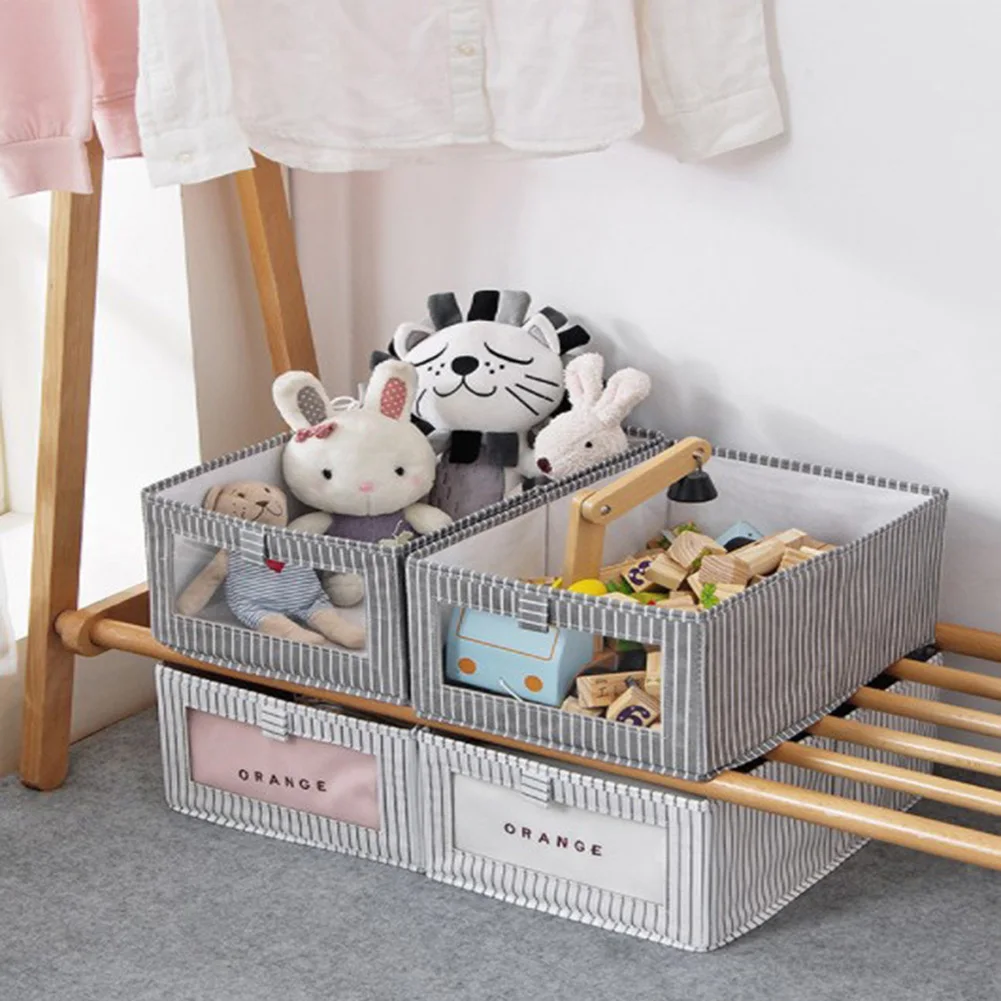 Cube de rangement pliable domestique, bacs de rangement, grande armoire, panier, boîte en tissu pour jouets, gril, fenêtre transparente, évaluation