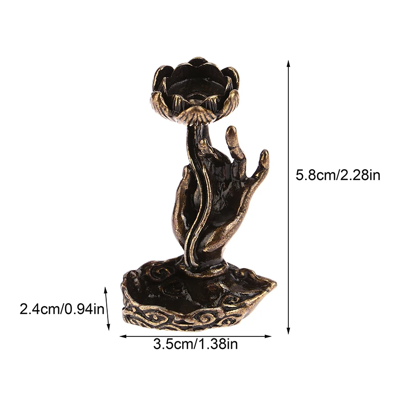 1Pc Vintage Buddha Hand Lotus Incense Burner home decorations Backflow Incense Holder ornaments For Home Room Tea Table Decor