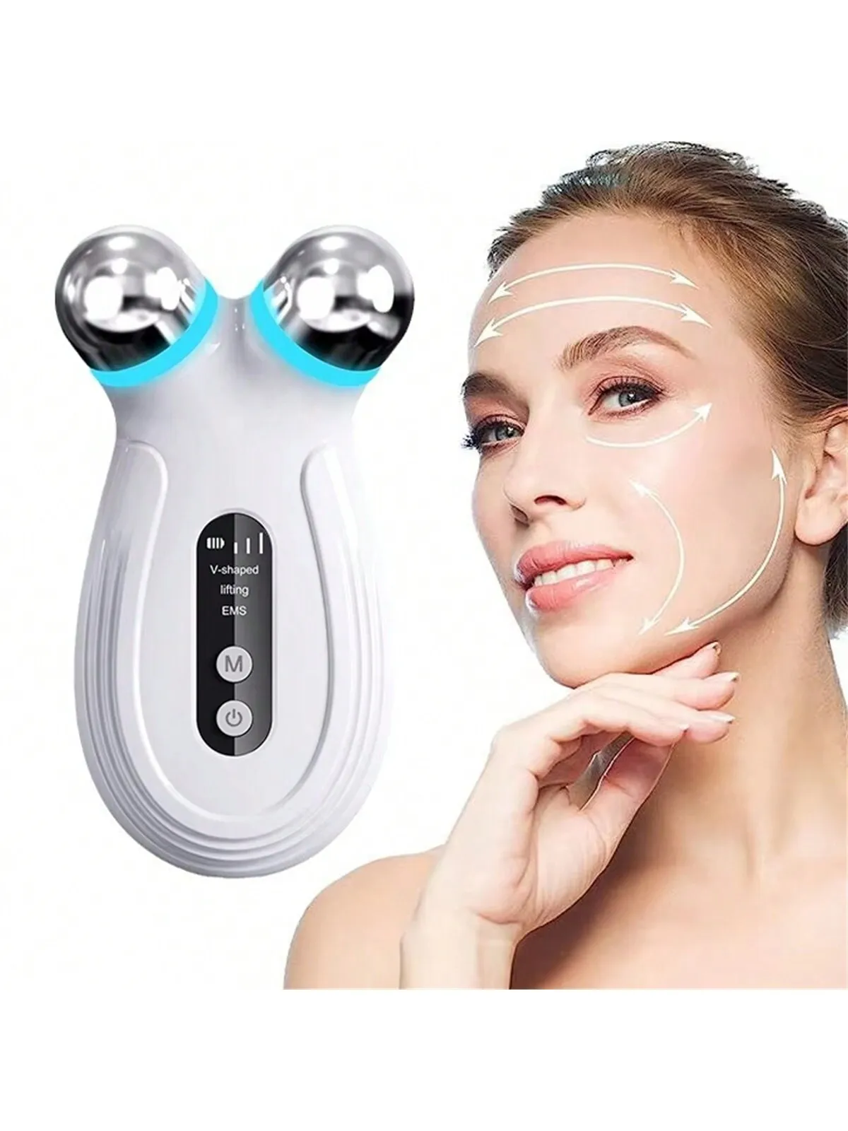 EMS Facial Massager Roller V-Face Lifting Machine Skin Rejuvenation Anti-Wrinkle Beauty Device