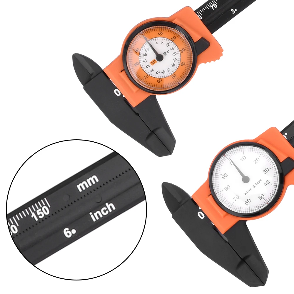 1PC Dial Caliper Gauge Measuring Tools Plastic Vernier Caliper With Watch High Precision Dial Indicator 0-150mm/0-6\