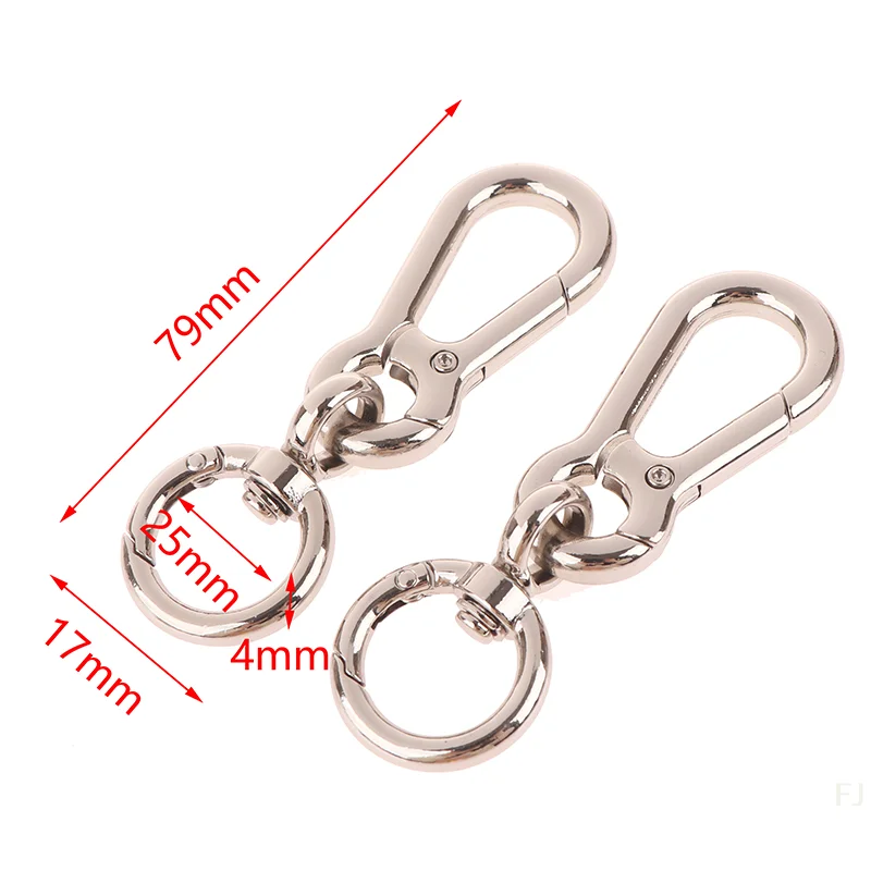 2pcs Steel Spring Snap Hook Clips, Keychain Buckles, Swivel Trigger for Keys Car and Bags