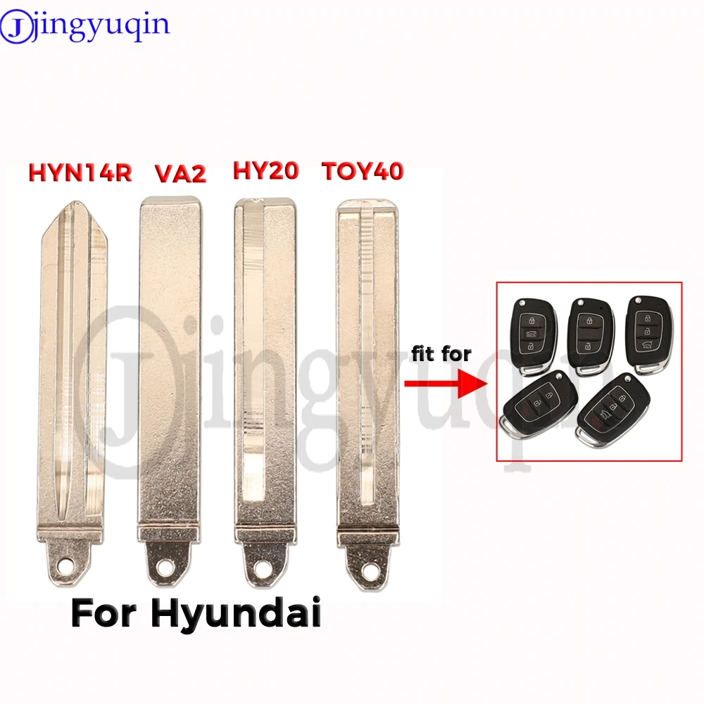 jingyuqin For Hyundai Solaris Creta Ix25 Kona Tucson Sonata I40 Elantra Ix35 I20 Ix45 Horizontal Flip Car Key BladeBlank