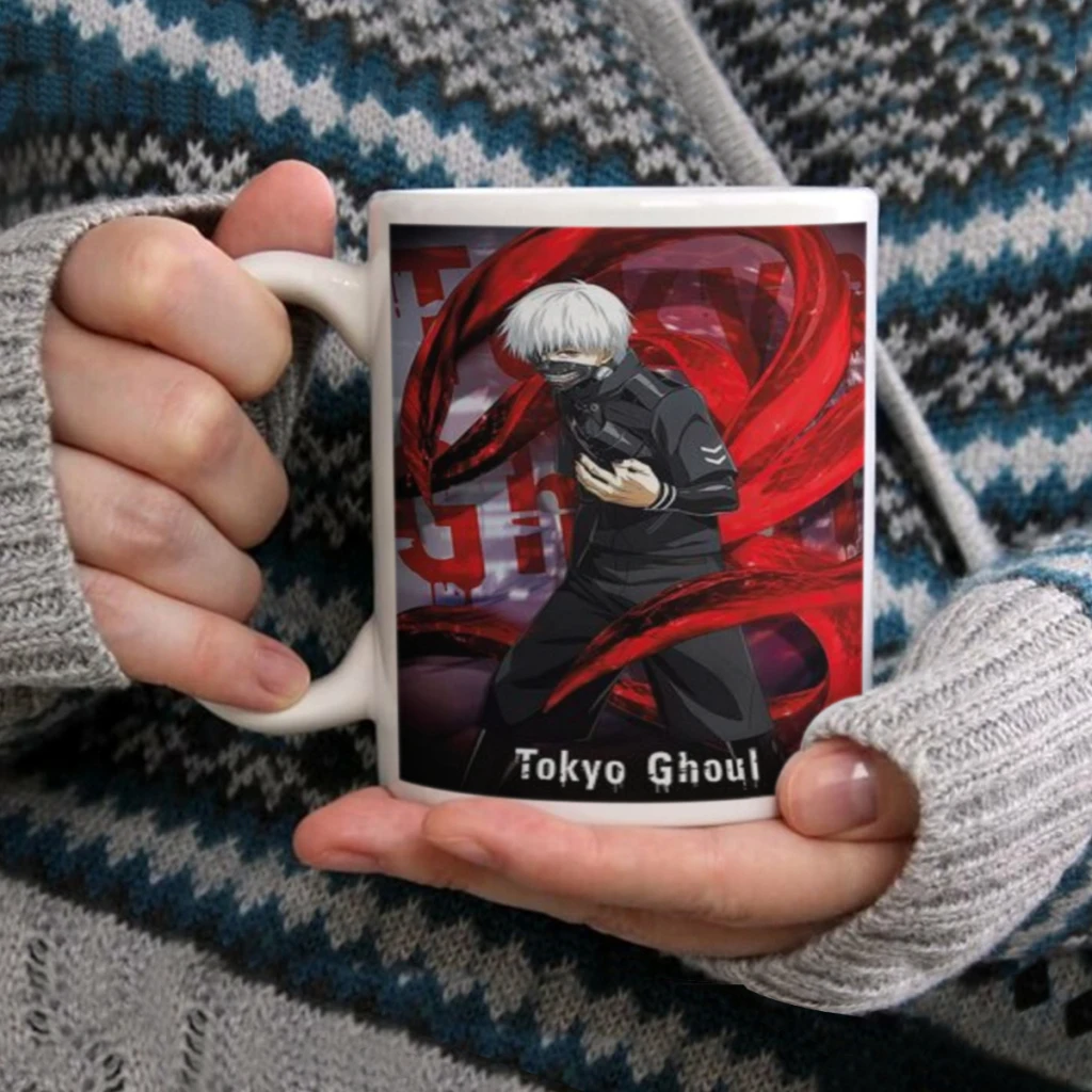 

Amine Tokyo Ghoul Coffee Mug Tea Cup 11oz Coffee Cup Funny Birthday Gifts for Women and Men Ceramic Mug Personalized Cup