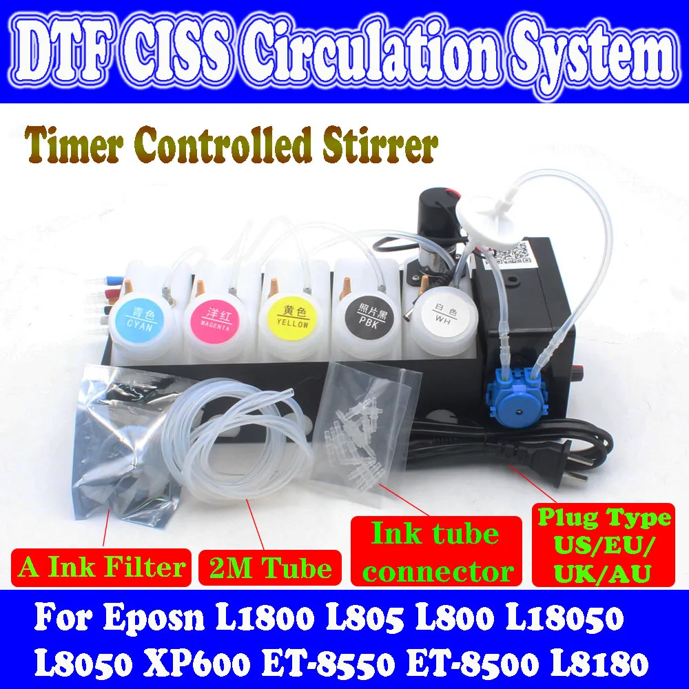 Imagem -01 - Tinta Branca Shake Kit para Epson Dtf Ciss Conversão do Sistema Xp600 8550 L1800 L800 L18050 L8050 Impressora Circulador de Tinta Branca tinta branca shake kit para epson dtf ciss conversao do sistema xp600 8550 l1800 l800 l18050 l8050 impressora circulador de tinta branca 01
