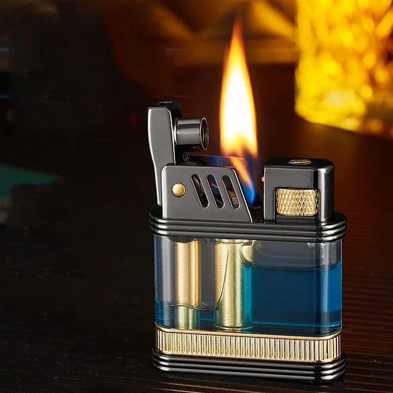 Zorro Retro Transparent Oil Warehouse Metal Kerosene Lighter Original Oil Gasoline Cigarette Grinding Wheel Windproof Lighter