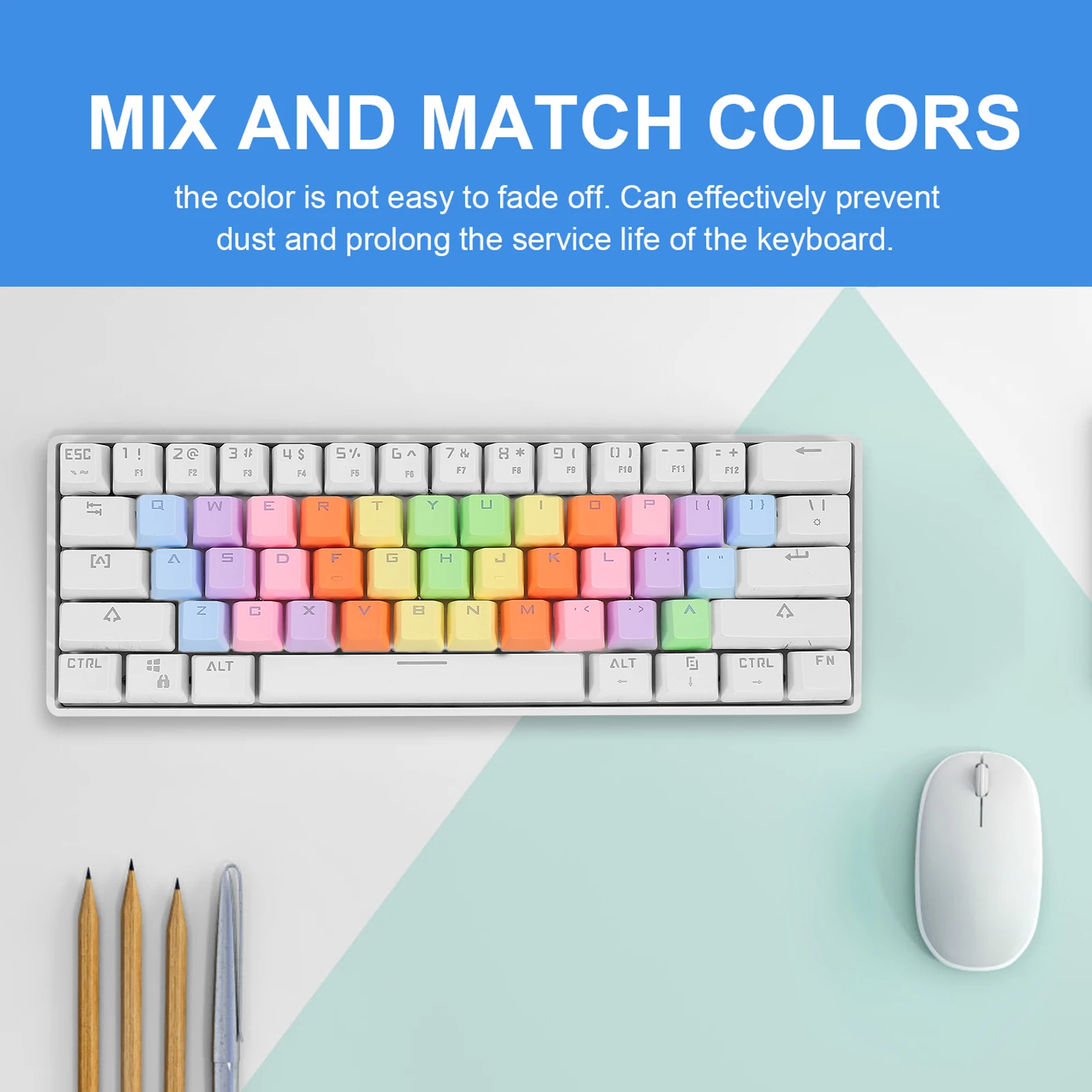 

Keycap Keyboard Protector Accessories Premium Keycaps Computer Green Home DIY Durable