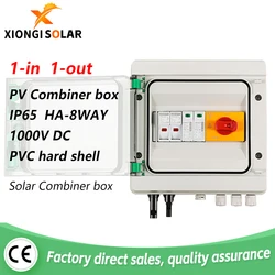 IP65 Wodoodporna montowana na zewnątrz 1-w-1-wyjście 1000V Solarna skrzynka łącząca PV Ochrona przeciwprzepięciowa Skrzynki rozdzielcze DC