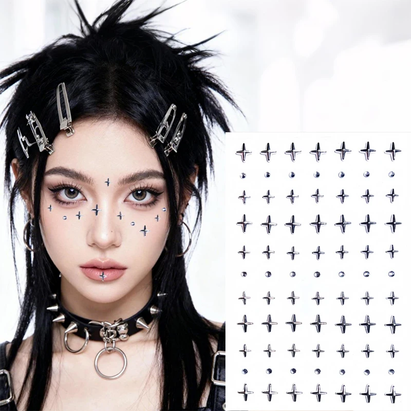 สติ๊กเกอร์ติดริมฝีปากแบบไม่ต้องเจาะ สีดำ กันน้ำ ใช้ซ้ำได้ แหวนตกแต่งริมฝีปาก คิ้ว สะดือ