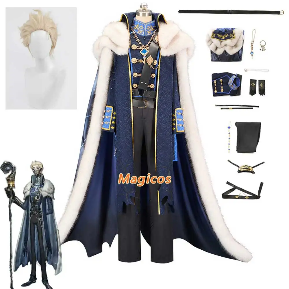 

Game Identity ⅤAlva Lorenz Hermit Warden Cosplay Costume Long Fur Collar Cloak Vest Uniform Man Christmas Carnival Party Suit