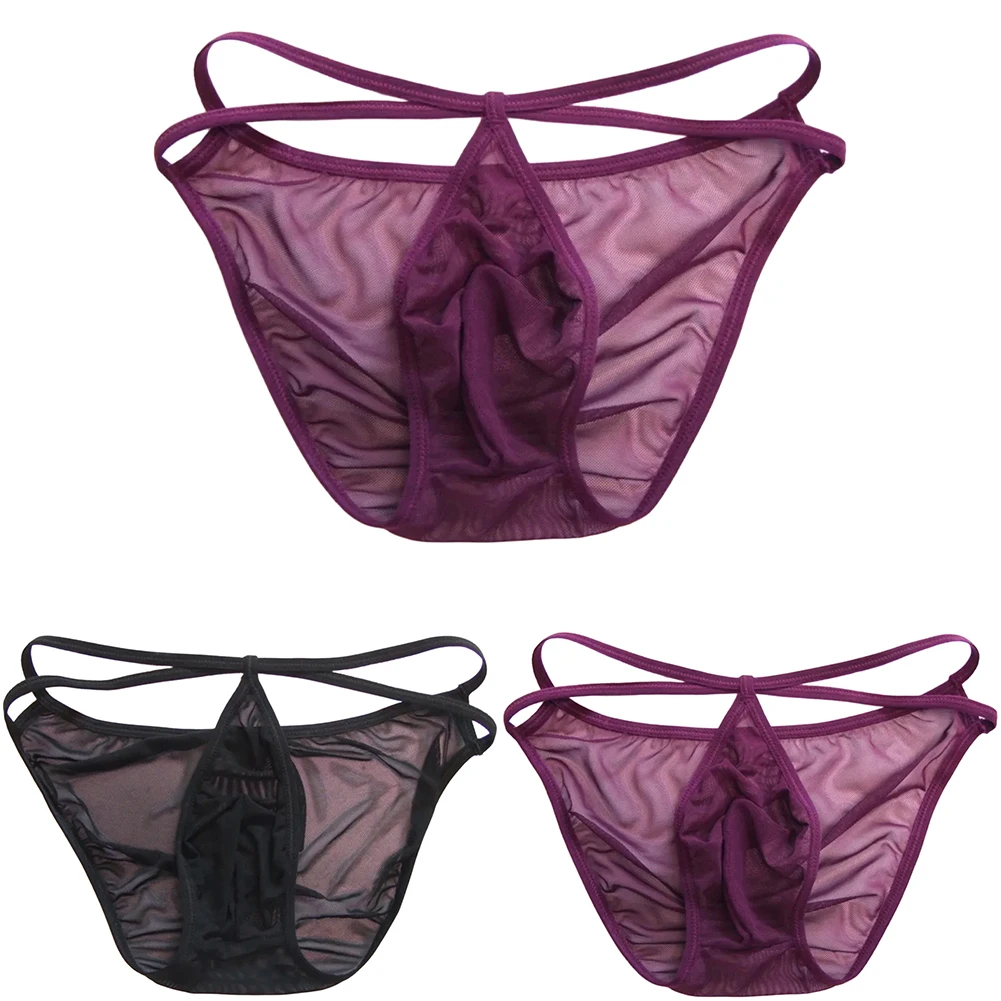 

Men Sexy Transparent Briefs Elastic Bulge Pouch Underpants Men Thin G-strings Thongs Mens Sexy Underwear Breathable Lingerie