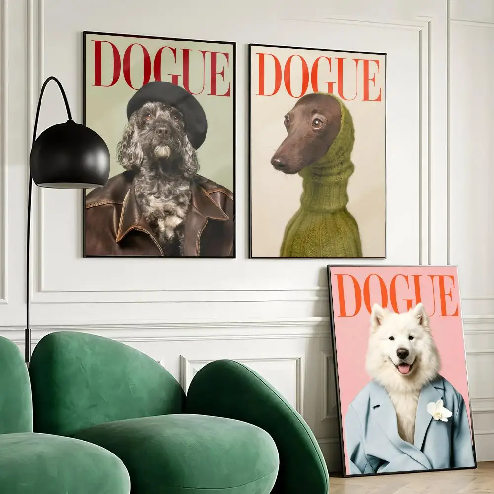 Pôster de Arte em Tela com Pintura e Caligrafia Dogue para Decoração de Quarto, Sala de Estar e Casa, Adesivos de Parede, Presente