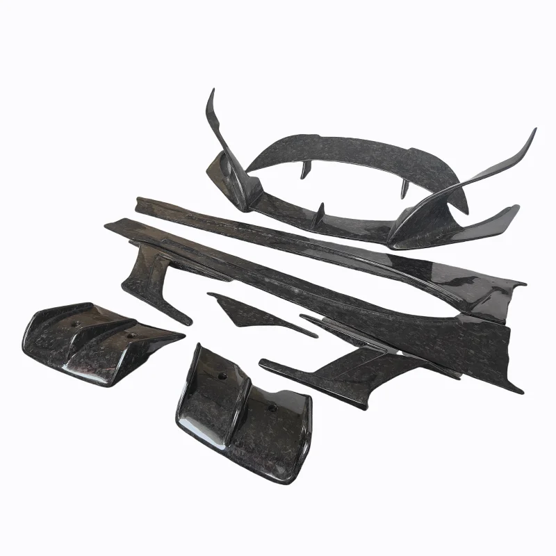 

Used for the 2014-2020 BMW I8 True Carbon Fiber Forged Pattern T-Style Front Lip and Rear Diffuser Side Skirt Spoiler Body Kit