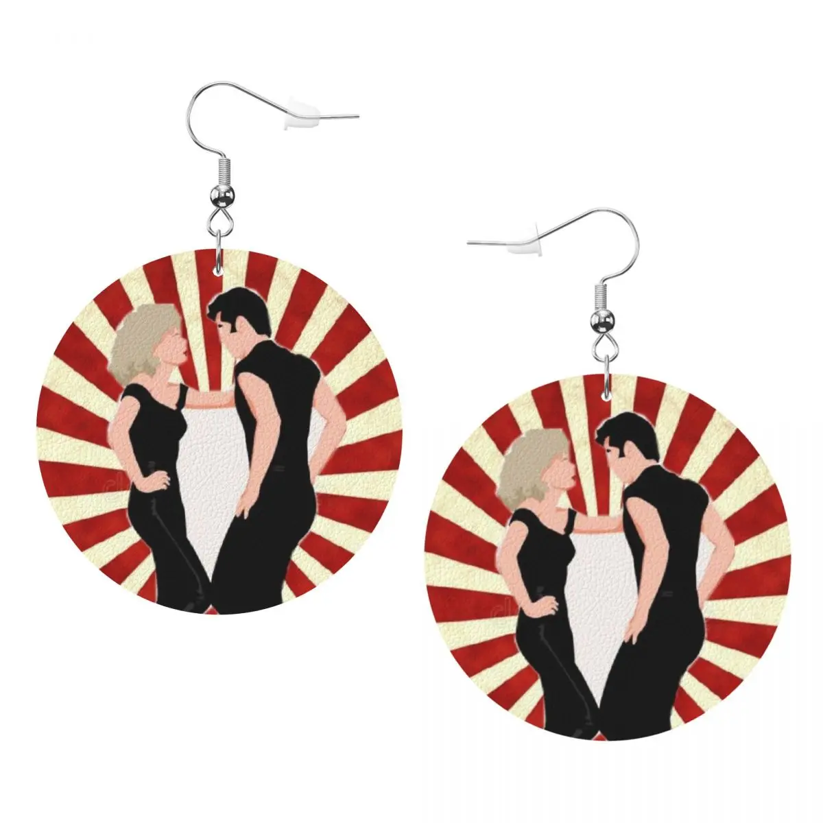 

Custom Drop Dangle Earrings Movie Character Grease Leather Teardrop Earrings PVC Leather for Gifts Dainty Jewelry