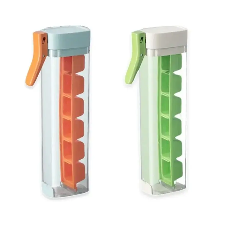 AB08-2PCS One-Handed Pressing Ice Lattice Easy To Release Freeze 6 Compartments Ice Mould Homemade Small Ice Moulds