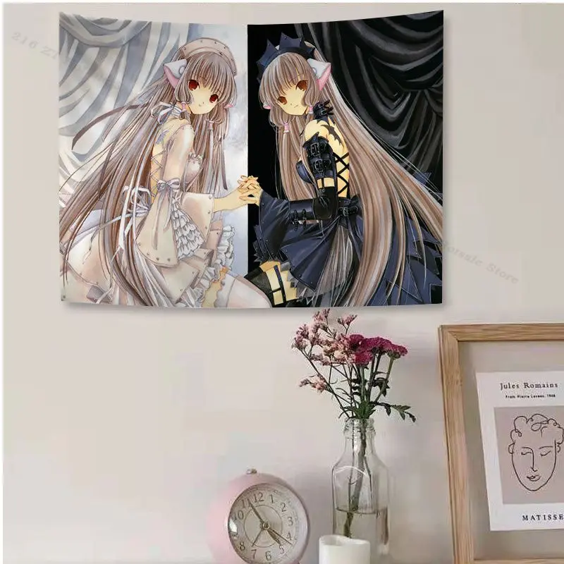 Anime Chobits Anime Tapestry Hanging Tarot Hippie Wall Rugs Dorm Decor Blanket