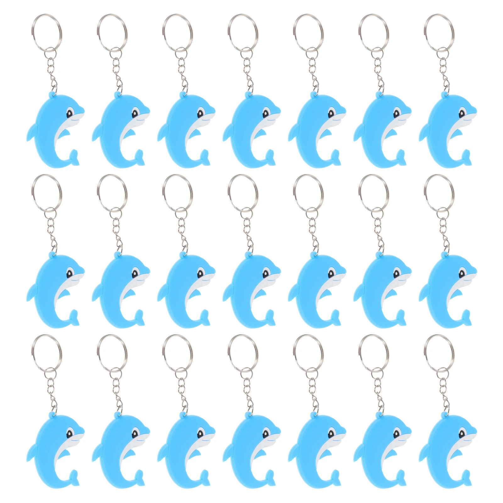 21 Pcs Dolphin Pendant Locket Decorative Key Chain Hanging Backpack PVC Keychain Alloy Lovely Bag Adorable