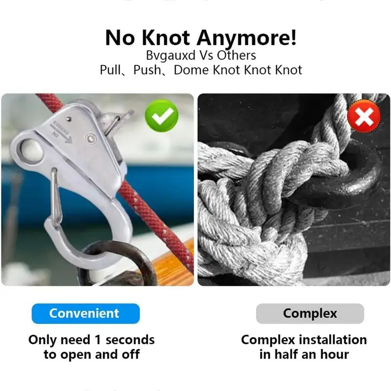 Stainless Steel Boat Fender Clip Boat Fender Quick Release Clip Boat Bumper Fender Hook Spring Snap Attach Rope Marine For Boat