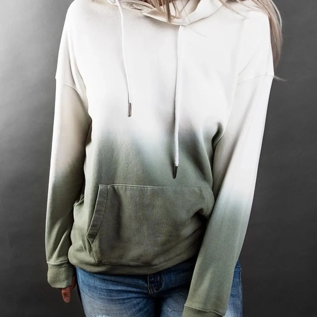 

Women's Loose Fit Tie-Dye Printed Hooded Long Sleeve Sweater Autumn Winter Fashion European American Style Casual Knitwear